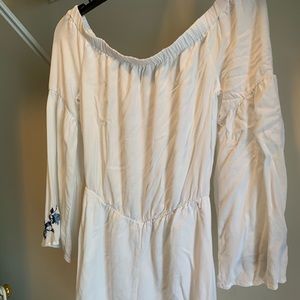 Off the Shoulder White Floral Romper